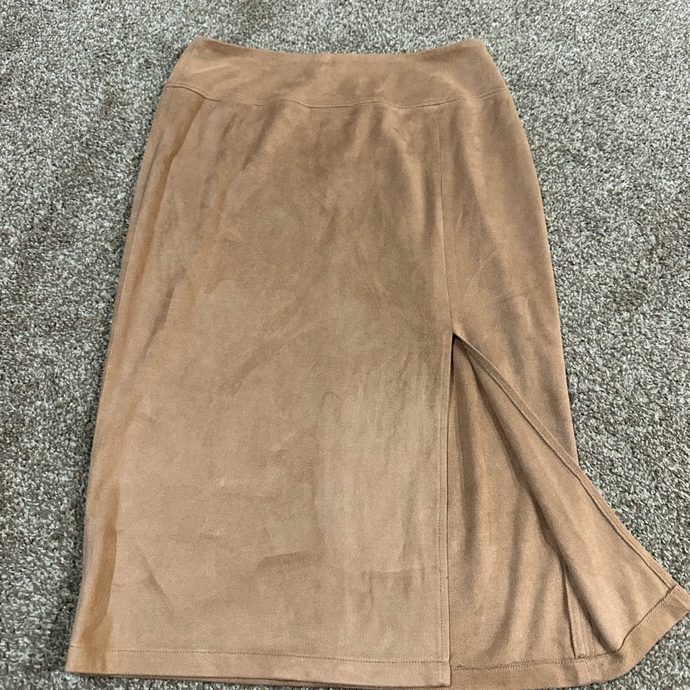 Elegant Tan Women's Skirt with high slit